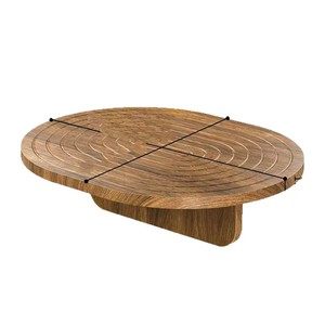 <b>Large</b> oval wooden snack/breakfast <b>tray</b> for home use, made of solid wood, non-slip and durable. - Product Image 3