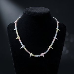 <b>Iced</b> <b>Out</b> Spike Necklace Moissanite <b>Chain</b> Arrow Design Unisex Hip Hop Link Necklace for Party Gift - Product Image 3