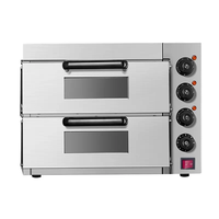 Four à Pizza Double Chambre Électrique Professionnel Commercial en Acier Inoxydable de Haute Qualité, Neuf, pour la Cuisson à Base de Farine