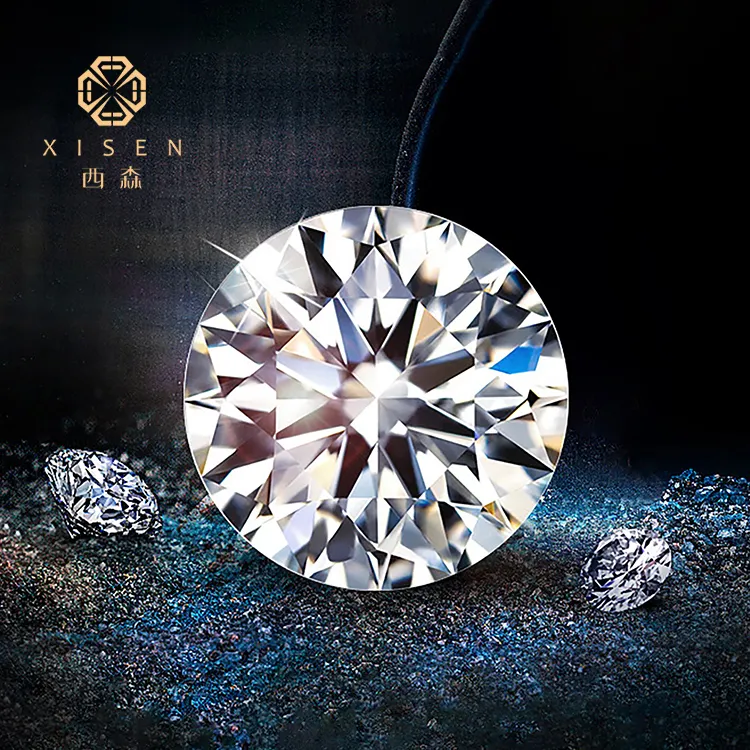 Wholesale Price Large Size CVD Lab Grown Diamonds White DEF VS 1ct 1.5ct 2 Carat Round Cut HPHT Loose Diamond Ready To Ship