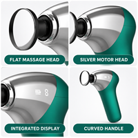Pistolet de massage sportif chauffant vert avec 6 vitesses, 4 têtes, 3 niveaux de chaleur et indicateur LED pour l'entraînement et la récupération quotidienne