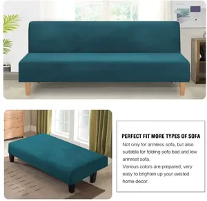 Housse de canapé-lit en Futon, couleur unie, pliable, élastique, sans accoudoirs, housse de canapé simple, 2022