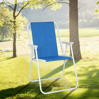 Chaise Spring Heavy Duty Oxford tissu rayé Fauteuil en plastique double chaise de barbecue pliante chaise de plage simple et pratique