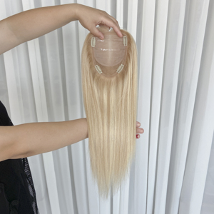 ท็อปเปอร์ผมแท้แบบไหม ขนาด 5x6.5 นิ้ว ผมแท้รัสเซียแบบเวอร์จิ้น พร้อมคลิปหนีบ คุณภาพสูง สำหรับผู้หญิงที่มีภาวะผมร่วง - Product Image 2