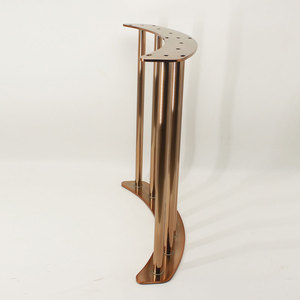 Patas decorativas de mesa de Metal cromado pulido, Base de mesa de comedor dorada de acero inoxidable para café - Product Image 4