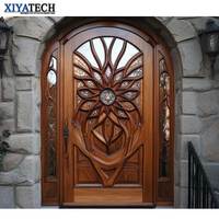 XIYATECH porte d'entrée avant robuste verre dépoli inséré moderne maison chambre Design intérieur portes en bois
