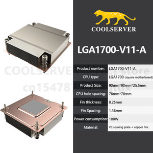 Coolserver Bộ Tản Nhiệt CPU V11 Quạt Làm Mát Vỏ Máy Tính Chiều Cao 25.5Mm Cho Bo Mạch Chủ Hình Vuông LGA Intel 1700 HTPC/ITX MINI - Product Image 6