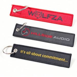 <b>Personalized</b> Custom Airplane Aviation Embroidery <b>Keychain</b> Logo Fabric Souvenir Woven Key Tag - Product Image 6