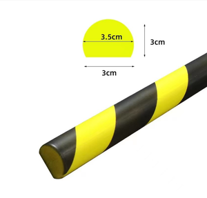 Protector de Esquinas de Espuma de PU con Perfil Redondo Amarillo y Negro para Postes Cuadrados de Hierro, Protector de Bordes Anticolisión - Product Image 3