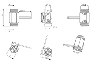 SEAブランドの人気商品、工場直販価格のYF-B1 G1/2インチタービン式ステンレス鋼製、1～25L/分、ホールNPNパルス出力水流量センサー - Product Image 6