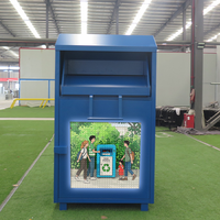 Contenedor de Donación de Ropa y Zapatos de Acero Galvanizado para Exteriores, Personalizado de Fábrica, Contenedor de Donación de Ropa, Contenedores de Ropa Metálicos