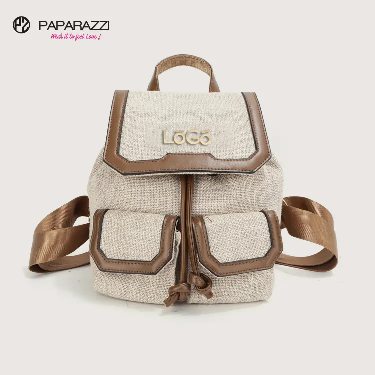 Paparazzi Industry #PA0533 Luxury Fashion lady canvas backpack custom logo casual canvas back pack fashion backpacks for women