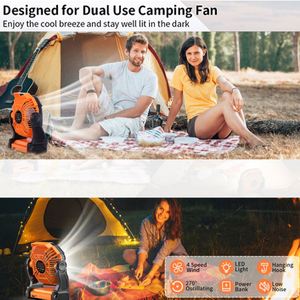 Ventilador de Camping Multifuncional 2026, Portátil de 4 Velocidades con Luz LED de 3 Niveles, Recargable para Oficina y Trabajo al Aire Libre - Product Image 4