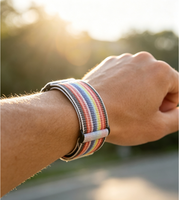 Bracelet de montre en nylon Velcro 22 mm 24 mm, accessoire de remplacement en sangle de nylon pour bracelet de montre connectée