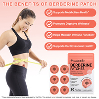 Acentiallabs 30 Patchs Transdermiques à la Berbérine pour la Perte de Poids, le Soutien Immunitaire et le Contrôle de l'Appétit, Extrait de Berbérine pour Femmes