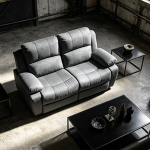 <strong>Grey</strong> PU Leather <strong>Recliner</strong> <strong>Chair</strong>, Ergonomic Design, Adjustable Backrest, Ideal for Living Rooms &amp; Home Theaters, BSCI Certified - Product Image 1