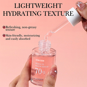 OEM Pêche 70% Niacinamide Sérum 30ml Blanchiment Visage Essence Solution Beauté Brillance Peau Terne Améliorer La Peau Sérum Visage - Product Image 2