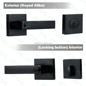 Äußeres schwarzes Türschloss-Set Combo-Schloss-Hochleistungs-Tür knauf griff und Einzylinder-Riegels chloss - Product Image 3
