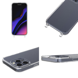 Lanière transparente pour <span class=keywords><strong>iPhone</strong></span> <span class=keywords><strong>13</strong></span> 14 15 lanière étui de téléphone pour <span class=keywords><strong>iPhone</strong></span> 16 17 bandoulière crochet transparent étui de téléphone avec trou pour sangles - Product Image 3