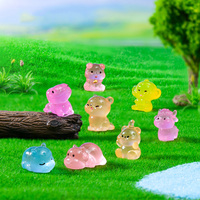 Figurines miniatures qui brillent dans le noir ornement bricolage fée jardin Aquarium bonsaï décor lumineux Mini résine animaux artisanat Figurines