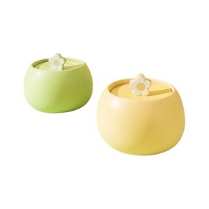 Fontaine à eau pour animaux de compagnie en céramique, forme de fleur, distributeur d'eau automatique pour chat, bol à eau silencieux pour chats - Product Image 5