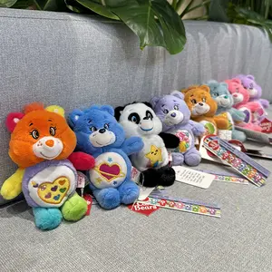 Wholesale Plush Keychain Cute Stuffed Animal Toys Kawaii Carebear Panda Plush Keyring Cute Carebeer Plush Toys For Kids