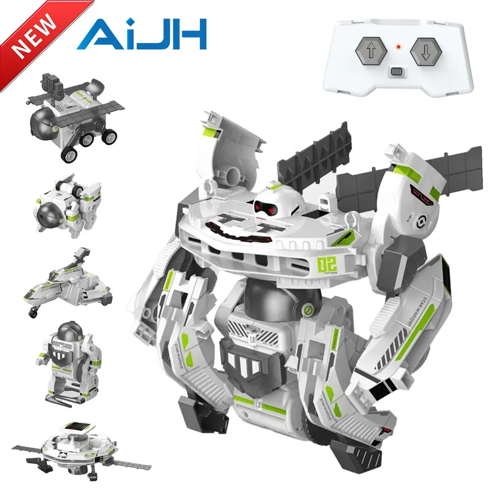 AiJH DIY 6 In 1 Rc oyuncak akıllı modüler elektrikli yürüyüş makinesi montaj tuğla yapı kök eğitim uzaktan C