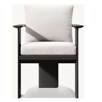 Ensemble de table et chaises de salle à manger d'extérieur en métal moderne, imperméable, pour villa, hôtel et jardin - Style nordique et américain