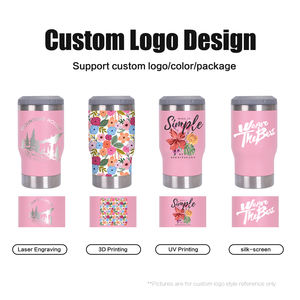 Enfriador de latas rojo de 14 oz con tapa multifunción, botellas de agua aisladas personalizadas con abridor para cerveza, tazas de café al por mayor - Product Image 3