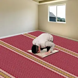 Tappeto di fabbrica in nylon di tacchino stampato da parete a parete moquette moschea personalizzata lavabile per la moschea