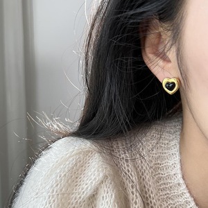 Vente flash - Ensemble de bijoux minimalistes à la mode en acier inoxydable plaqué or 18 carats noir pour femmes - Product Image 5