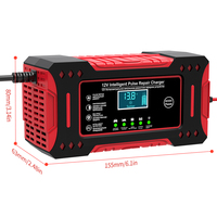 Chargeur de batterie 12v6a à protection multiple, chargeur de batterie intelligent à impulsions pour voiture et moto, réparation et maintien de la batterie