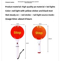 Bâton de signalisation routière rechargeable à LED et réfléchissant, portatif, pour stoppeur routier