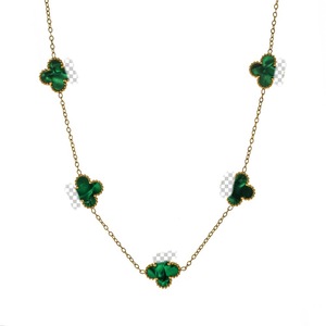 Collar de Diamantes con Diseño de Trébol, Estilo Lujoso y Sencillo, de Acero Inoxidable, No se Destiñe, Joyería Deportiva para Mujer - Product Image 5