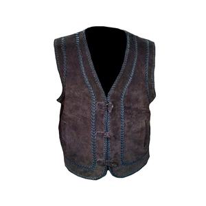 Chalecos de cuero de ante genuino para motociclistas, transpirables, bordados a mano, de la mejor calidad - Product Image 1