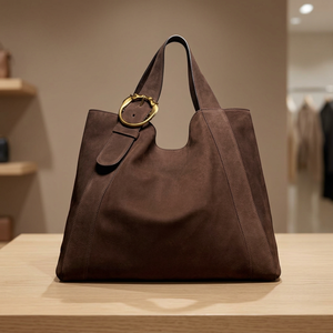 Custom Branded Ladies Genuine Leather Waterproof Lightweight Durable Zipper Closure Dual Strap Foldable Cross-Body Handbags - Product Image 5