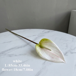 Dekorasi bunga Anthurium besar berdiameter 14cm, Sempervivum batang panjang PU, dan tanaman palem hijau untuk pernikahan dan rumah