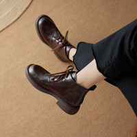 Sepatu Bot Pendek Wanita Berujung Runcing Warna Solid Kulit Sapi Lapisan Kulit Domba Penutup Ritsleting