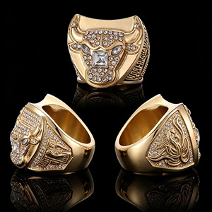 Bague de championnat <span class=keywords><strong>Michael</strong></span> <span class=keywords><strong>Jordan</strong></span> Chicago 1997, best-seller transfrontalier, incrustation en alliage et pierre naturelle, bijoux pour homme, anniversaire - Product Image 1