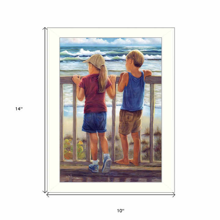 HMS Looking Over the Rail Seascape Print White Framed Wall Art