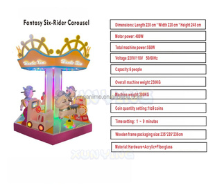 Carrusel de Monedas con Forma de Zebra, Carrusel Portátil Pequeño, Tiovivo para Niños, Carrusel de 6 Asientos para Niños - Product Image 6