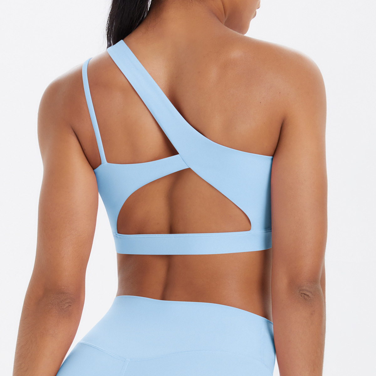 7114 High Support One Shoulder Sports Bra For Women Left Strap Yoga Crop Tops For Running Fitness Gym Workout Sexy Workout Gear
