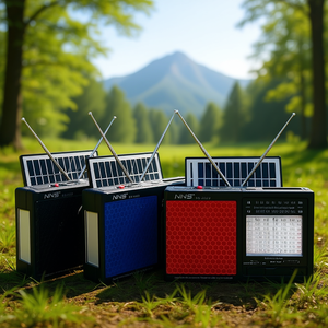 Radio solaire d'urgence portable en plastique NS-2027S avec haut-parleur et antenne intégrés pour utilisation en extérieur - Product Image 2