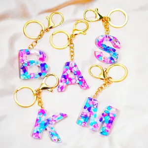 Wholesale Ladies Bag Accessories Key Holder Resin A-Z 26 Initial Letters Keychain For Women