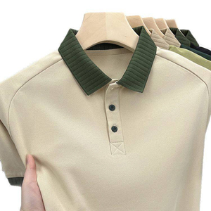 2025 Người Đàn Ông Của Chất Lượng Cao Ngắn Tay T-Shirt Với New Laser Thiết Kế Twill Vải Mô Hình Rắn Cho Polo Áo Sơ Mi - Product Image 1