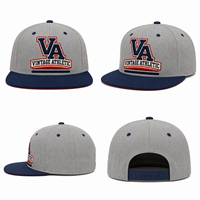 Gorra Snapback Ajustable de 6 Paneles de Poliéster/Algodón con Visera Plana de Perfil Alto y Letras Vintage Bordadas, Lista para Venta al por Menor, para Adultos - Pedido de Prueba