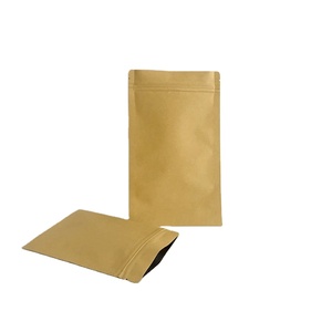6*8cm Kraft paper tea bag flat bottom melon seed ziplink bag Food sealed pocket aluminum foil kraft paper bag wholesale