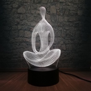 3D Illusion Yoga Meditation Night Light 7 Color Change LED Desk Table <strong>Lamp</strong> - Product Image 4