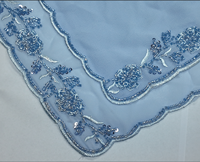 Foulard Hijab en Chiffon Brodé de Perles, Écharpes et Châles Ethniques pour Femmes Musulmanes, Couleur Unie, Vente en Gros