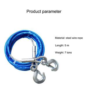 <span class=keywords><strong>Sangle</strong></span> de remorquage en acier recouvert de caoutchouc, <span class=keywords><strong>sangle</strong></span> de remorquage robuste de 4 mètres, corde de <span class=keywords><strong>traction</strong></span> pour <span class=keywords><strong>voiture</strong></span> avec deux crochets en acier - Product Image 6